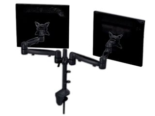 Product Image for Tilt/Swivel DUAL Monitor Desk Mount Bracket (max 18 lbs per arm, 15~22inch) - Black