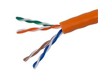 Product Image for 1000FT 24AWG Cat5e 350MHz UTP Solid, Riser Rated (CMR), Bulk Ethernet Bare Copper Cable - Orange 