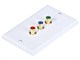 Small Product Image 1 for 3 RCA Component Two-Piece Inset Wall Plate (RGB) - Coupler Type  