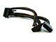 Small Product Image 2 for 18inch 4pin MOLEX Male to (3) 15pin SATA II Female Power Cable (Net Jacket)