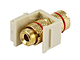 Small Product Image 2 for Keystone Jack - Banana Jack w/Red Ring (Screw Type) - Ivory