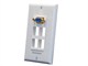 Small Product Image 1 for Wall Plate for Keystone, 4 Hole w/ Built In VGA Coupler (Gold Plated)