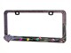 Small Product Image 1 for Chrome Metal License Plate Frame w/ Purple Diamante Rhinestones and Mini Pearlescent Hearts