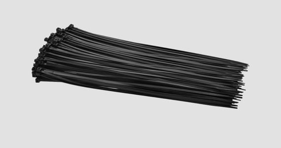 Monoprice Cable Tie 14in 50 lbs, 100 pcs/pack, Black
