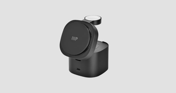 Monoprice 4-in-1 Wireless Charging Station - Qi2 Certified, Foldable, for iPhone, Apple Watch, AirPods & USB-C Devices