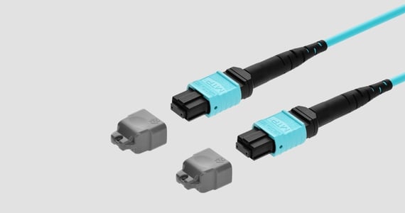 Monoprice Multi-Mode OM4 Fiber Optic Cable – MTP®-12 Elite UPC Female to MTP®-12 Elite UPC Female 12-Fiber OFNP Type B Aqua 5m
