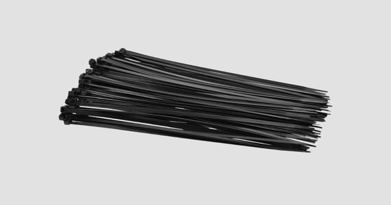 Monoprice Cable Tie 11in 50 lbs, 100 pcs/pack, Black