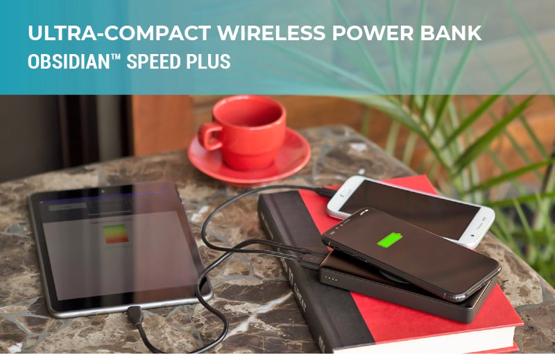 Ultra-Compact wireless power bank obsidian speed plus