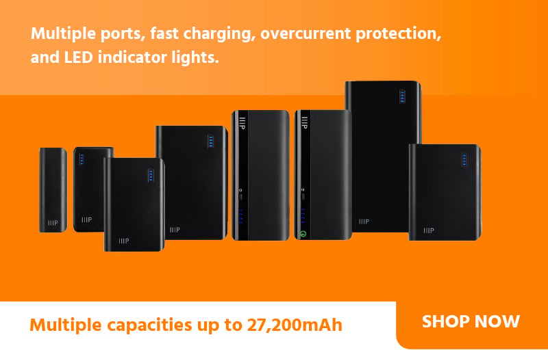 Multiple ports, fast charging, overcurrent protection, and LED indicator lights. Multiple capacities up to 27,200mAh. Shop Now.