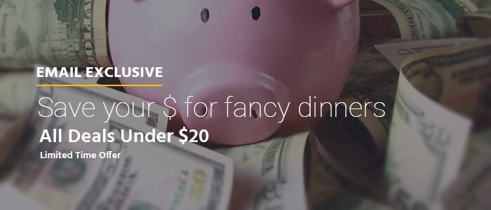 Email Exclusive | Save your $ for fancy dinners | All Deals Under $20 Limited Time Offer