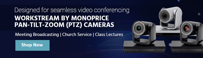 Designed for seamless video conferencing Workstream by Monoprice Pan-Tilt-Zoom (PTZ) Cameras Meeting Broadcasting | Church Service | Class Lectures Shop Now