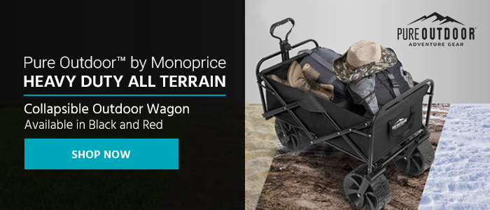 Pure Outdoor™ by Monoprice Heavy Duty All Terrain Collapsible Outdoor Wagon Available in Black and Red Shop Now >> 