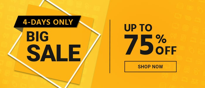 4-DAYS ONLY BIG SALE Up to 75% OFF Shop Now