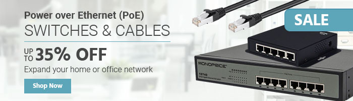 SALE Power over Ethernet (PoE) Switches & Cables Up to 35% OFF Expand your home or office network Shop Now