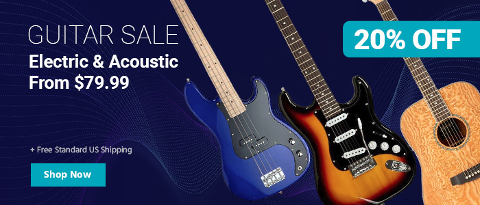 20% OFF Select GUITAR SALE Electric & Acoustic From $79.99 Free Standard US Shipping Shop Now