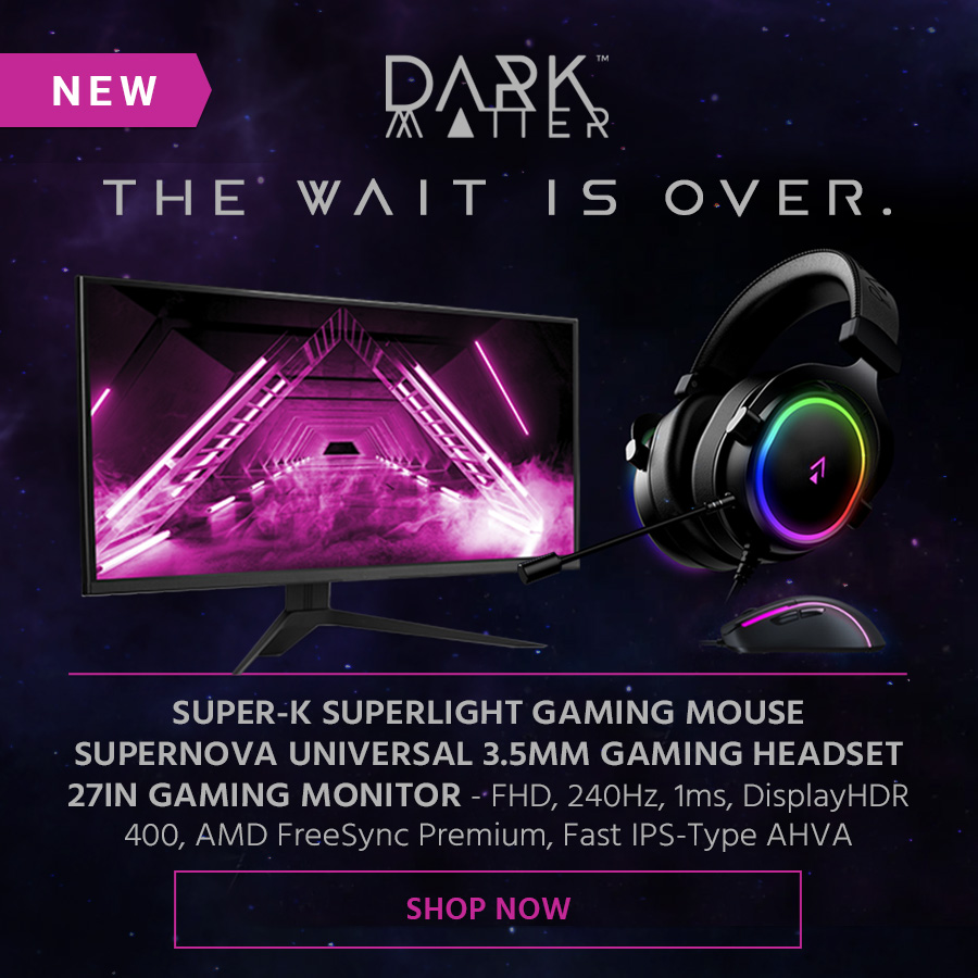 Performance. Within Reach.  The Wait Is Over.  Super-K Superlight Gaming Mouse Supernova Universal 3.5mm Gaming Headset 27in Gaming Monitor - FHD, 240Hz, 1ms, DisplayHDR 400, AMD FreeSync Premium, Fas