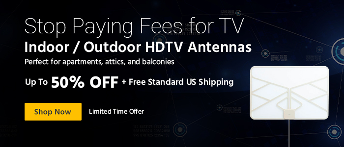 Stop Paying Fees for TV Indoor / Outdoor HDTV Antennas Perfect for apartments, attics, and balconies up to 50% OFF + Free standard US shipping Limited Time Offer Shop Now >