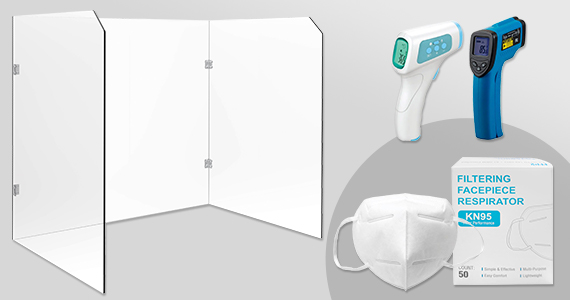 Reopen Safely Desk Barriers and Personal Protective Equipment in Stock Now  Shop Now