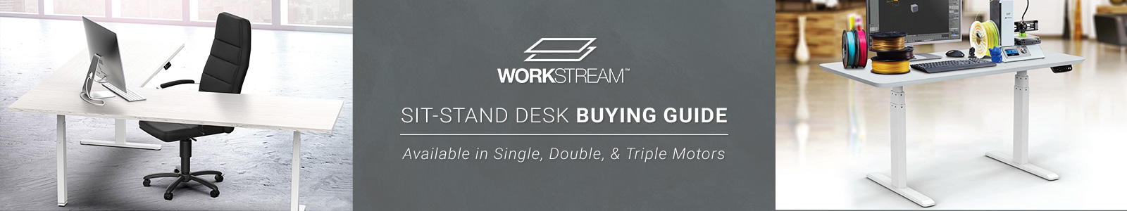 Workstream Sit-Stand Desk Buying Guide. Available in Single, Double, & Triple Motors.