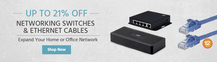 Up to 21% off Networking Switches & Ethernet Cables Expand Your Home or Office Network Shop Now