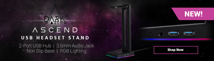 NEW (tag) Dark Matter (Logo) Ascend USB Headset Stand 2-port USB Hub | 3.5mm Audio Jack | RGB Lighting Shop Now