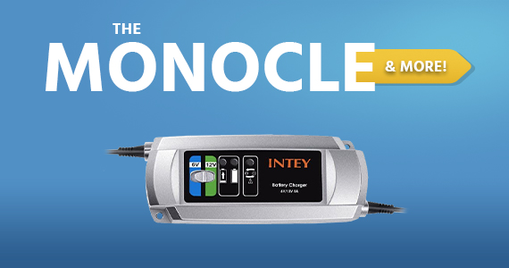The Monocle. & More One Day. One Deal. INTEY Car Battery Charger 5A 6V/12V, Portable Motorcycle Battery Charger for Lead Acid, CA-CA, Maintenance-Free, AGM, Gel Battery  $19.99 + Free Shipping