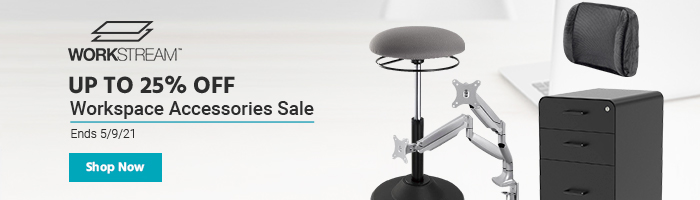 Workstream logo Up to 25% off Workspace Accessories Sale Ends 5/9/21 Shop Now