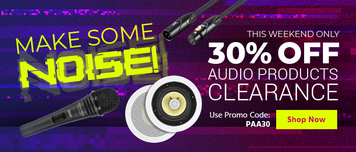 This Weekend Only 30% off Pro Audio Clearance Use promo code: PAA30 Shop now