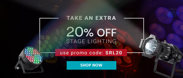 Stage Right (logo) Take an extra 20% off Stage Lighting use promo code: SRL20 Shop Now