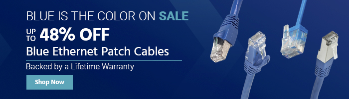 Blue is the color on Sale Up to 48% off Blue Ethernet Patch Cables Backed by a Lifetime Warranty Shop Now