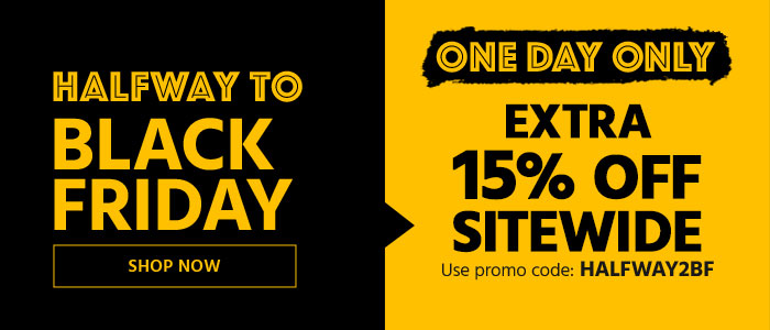 Halfway to Black Friday Extra 15% off Sitewide Use promo code: HALFWAY2BF One Day Only Shop Now