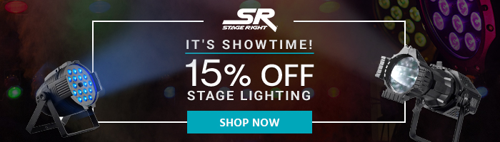 It's Showtime! Stage Right logo 15% off Stage Lighting Shop Now