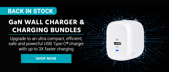 Back in Stock (tag) GaN Wall Charger & Charging Bundles Upgrade to an ultra compact, efficient, safe and powerful USB Type-C® charger with up to 3X faster charging. Shop Now