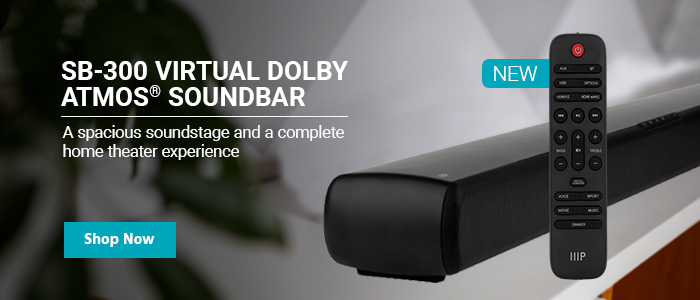 NEW (tag) SB-300 Virtual Dolby Atmos® Soundbar A spacious soundstage and a complete home theater experience Shop Now