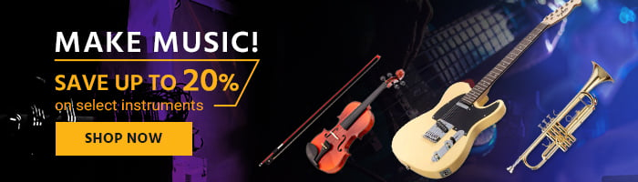 Make Music! Save up to 20% on select instruments Shop Now