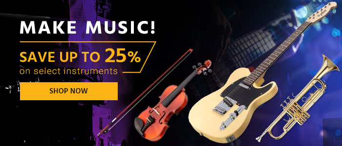 Make Music! Save up to 25% on select instruments Shop Now