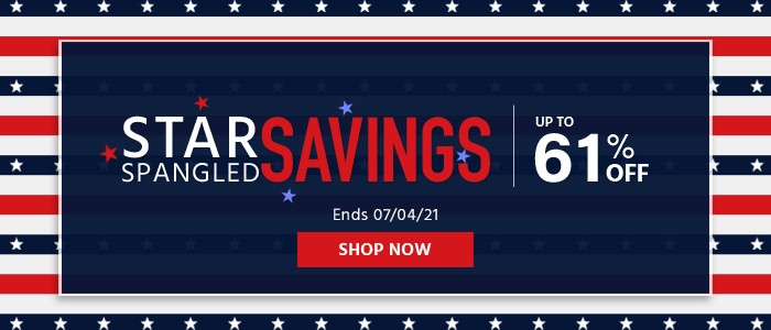 Star-Spangled Savings Up to 61% off Ends 7/4/21 Shop Now 