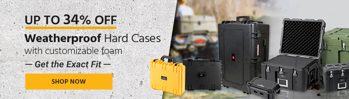 Up to 34% off Weatherproof Hard Cases with customizable foam Get the Exact Fit Shop Now