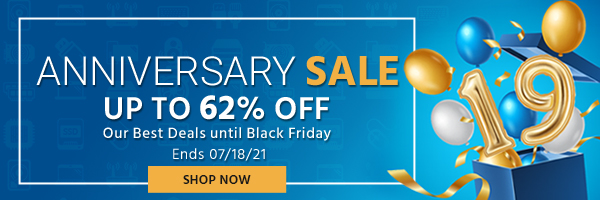 19th Anniversary Sale Up to 62% off Our Best Deals until Black Friday Ends 7/18/21 Shop Now