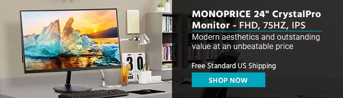 Monoprice 24" CrystalPro Monitor - FHD, 75Hz, IPS Modern aesthetics and outstanding value at an unbeatable price Free Standard US Shipping Shop Now