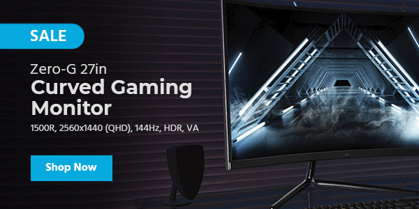 Sale (tag) Zero-G 27in Curved Gaming Monitor 1500R, 2560x1440 (QHD), 144Hz, HDR, VA Shop Now