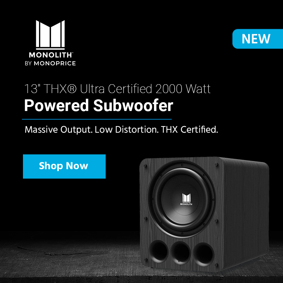 Monolith by Monoprice 13in THX Ultra Certified 2000 Watt Powered Subwoofer