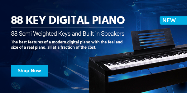 New (tag) 88‑Key Digital Piano 88 Semi‑Weighted Keys and Built‑in Speakers The best features of a modern digital piano with the feel and size of a real piano, all at a fraction of the cost. Shop now