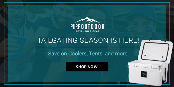 Pure Outdoor logo Tailgating Season is here! Save on Coolors, Tents, and more Shop Now