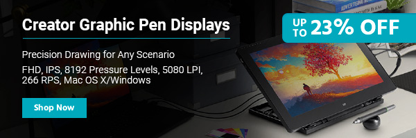 Up to 23% off Creator Graphic Pen Displays Precision Drawing for Any Scenario FHD, IPS, 8192 Pressure Levels, 5080 LPI, 266 RPS, Mac OS X/Windows Shop Now