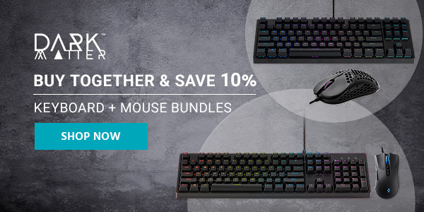 Buy Together & Save 10% Dark Matter (logo) Keyboard + Mouse Bundles Shop Now