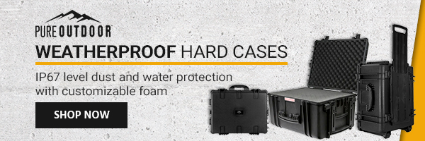 20% off Pure Outdoor (logo) Weatherproof Hard Cases IP67 level dust and water protection with customizable foam Shop Now