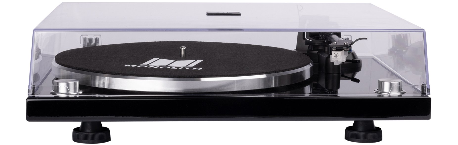 Monolith by Monoprice Belt Drive Turntable with Audio-Technica AT-VM95E Cartridge, USB, Bluetooth - Glossy Black