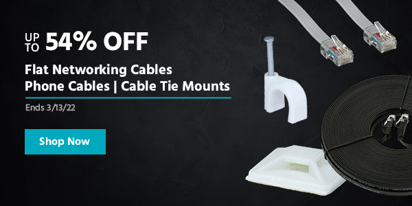 Up to 54% OFF Flat Networking Cables | Phone Cables | Cable Tie Mounts Ends 3/13/21 Shop now