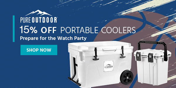 15% off Pure Outdoor (logo) Portable Coolers Prepare for the Watch Party Shop now